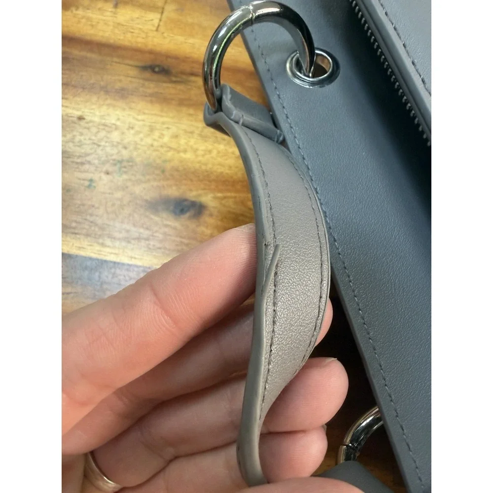 Steve Madden Gray Crossbody Purse Satchel Shoulder Bag Silver Hardware Veg